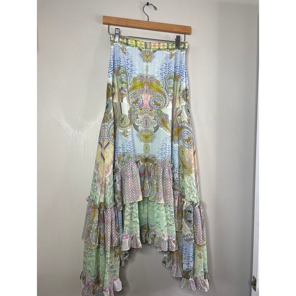 NWT Alexis Asymmetrical Nathalia Tiered Maxi Skirt Women's Multicolor Size: XS - Picture 8 of 9